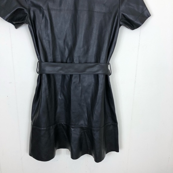 Miss Selfridge Faux Leather Shirt Dress Sz 2P - Picture 9 of 10